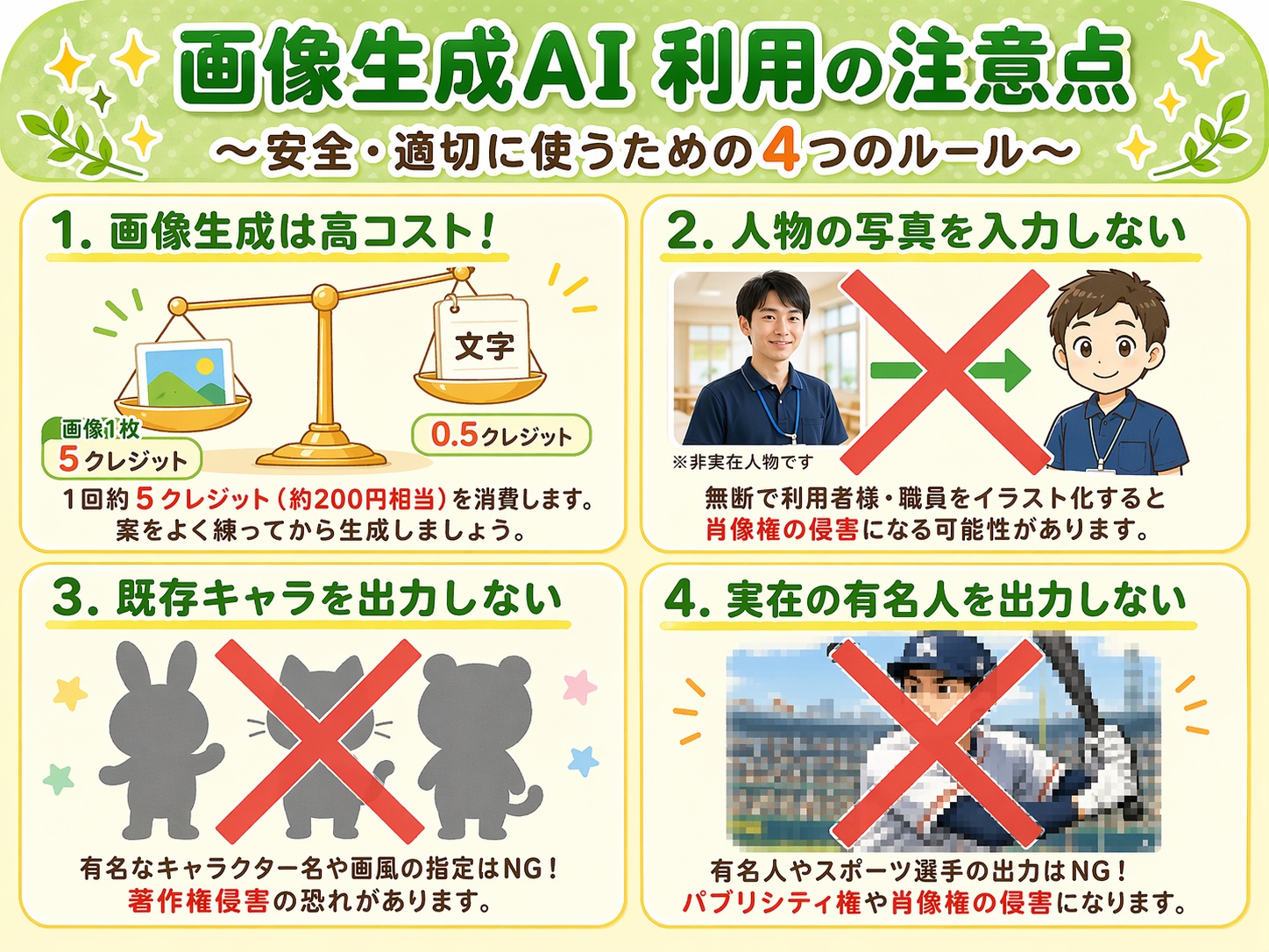 画像生成の注意事項の図解